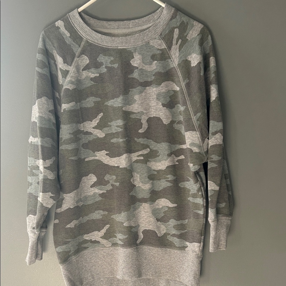 Aerie Green and Gray Camouflage Sweatshirt